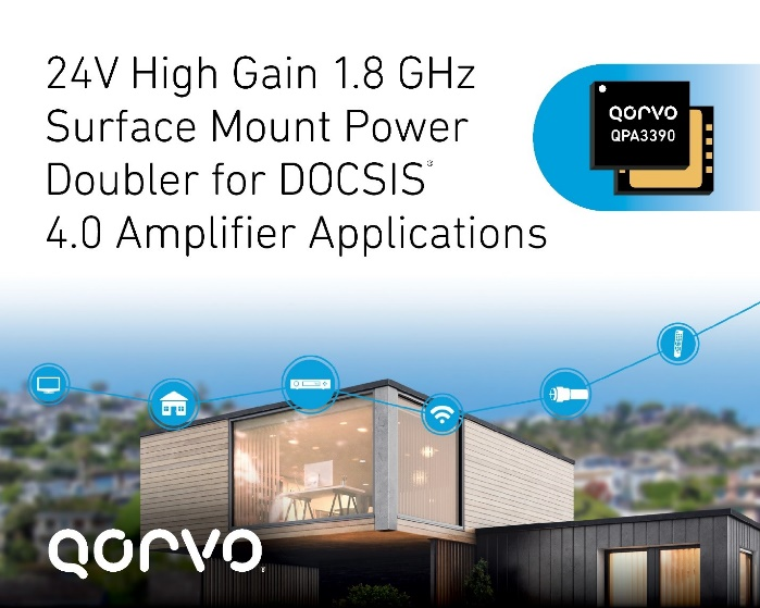 Qorvo 率先推出面向 DOCSIS 4.0 的 24V 功率倍增器